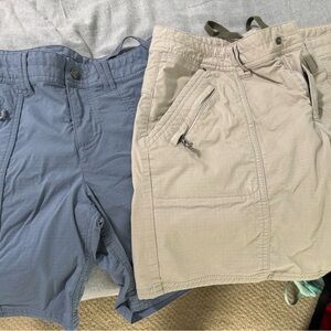 Blue and Beige Casual Shorts